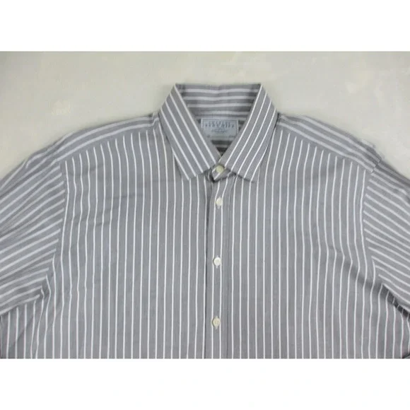 Charles Tyrwhitt Shirt Mens 2XL XXL Gray Striped Button Up Jermyn Street London* - Picture 3 of 11